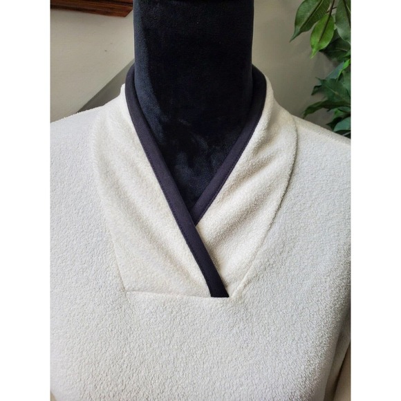 Vintage Talbots Solid Ivory Cotton Long Sleeve Pullover Casual Sweater Medium - Picture 3 of 9